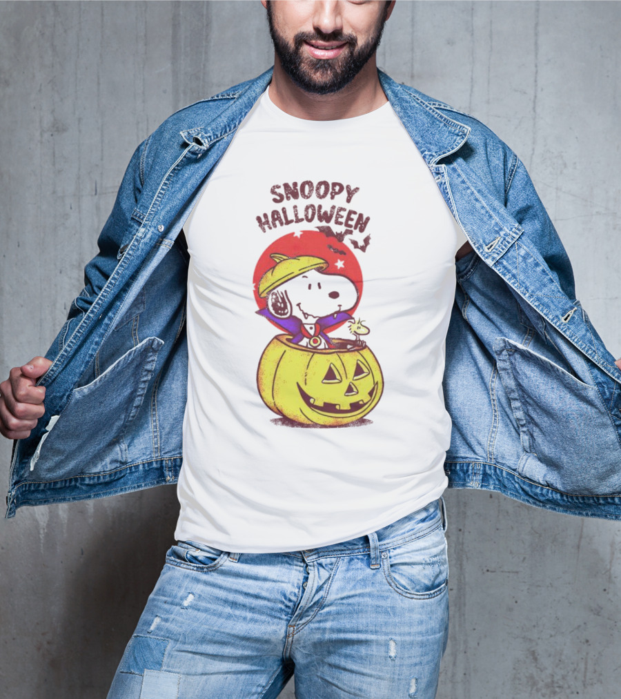 Snoopy Halloween Woodstock Peanuts Pumpkin T-Shirt