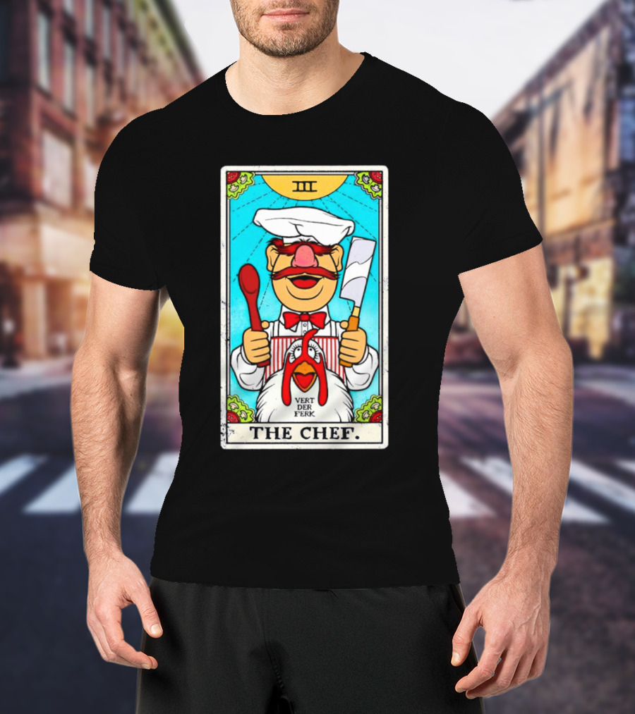 The Chef Tarot Card Vert Der Ferk Spoon Cleaver Chicken T-Shirt