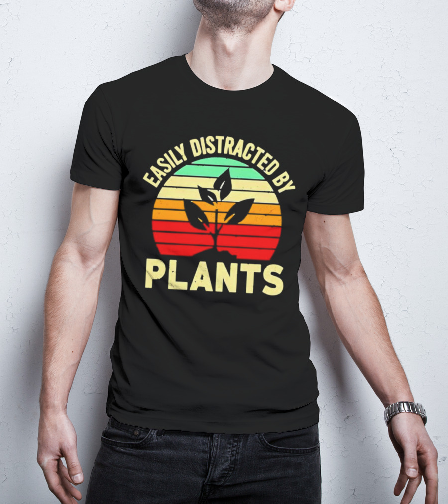 Easily Distracted By Plants Vintage Sunset T-Shirt