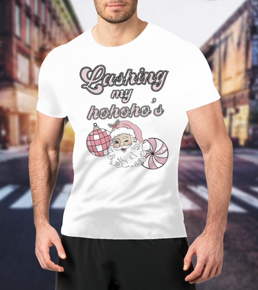 Lashing My Hohoho's Christmas Santa Claus With Ornaments T-Shirt