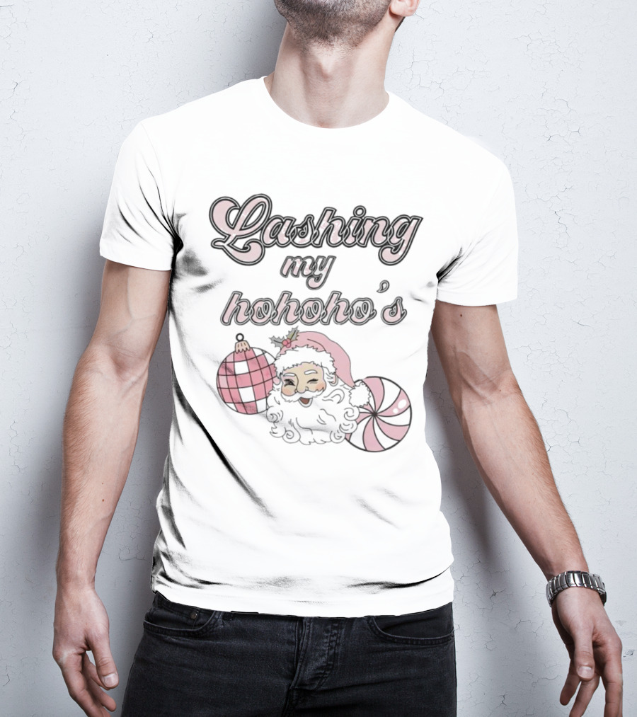 Lashing My Hohoho's Christmas Santa Claus With Ornaments T-Shirt