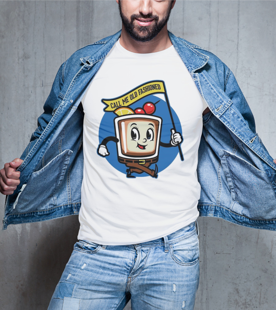 Call Me Old Fashioned Cherry Orange Cocktail Cartoon T-Shirt