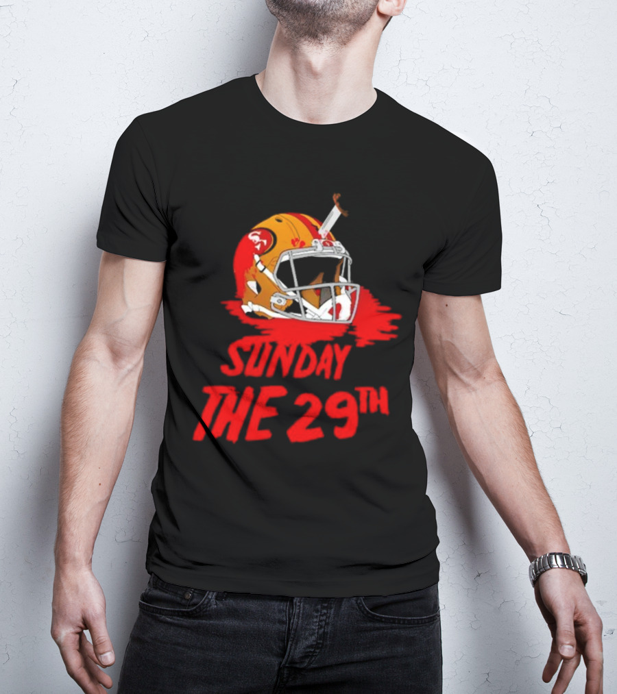 Sunday The 29th Football Helmet Horror Crossover T-Shirt