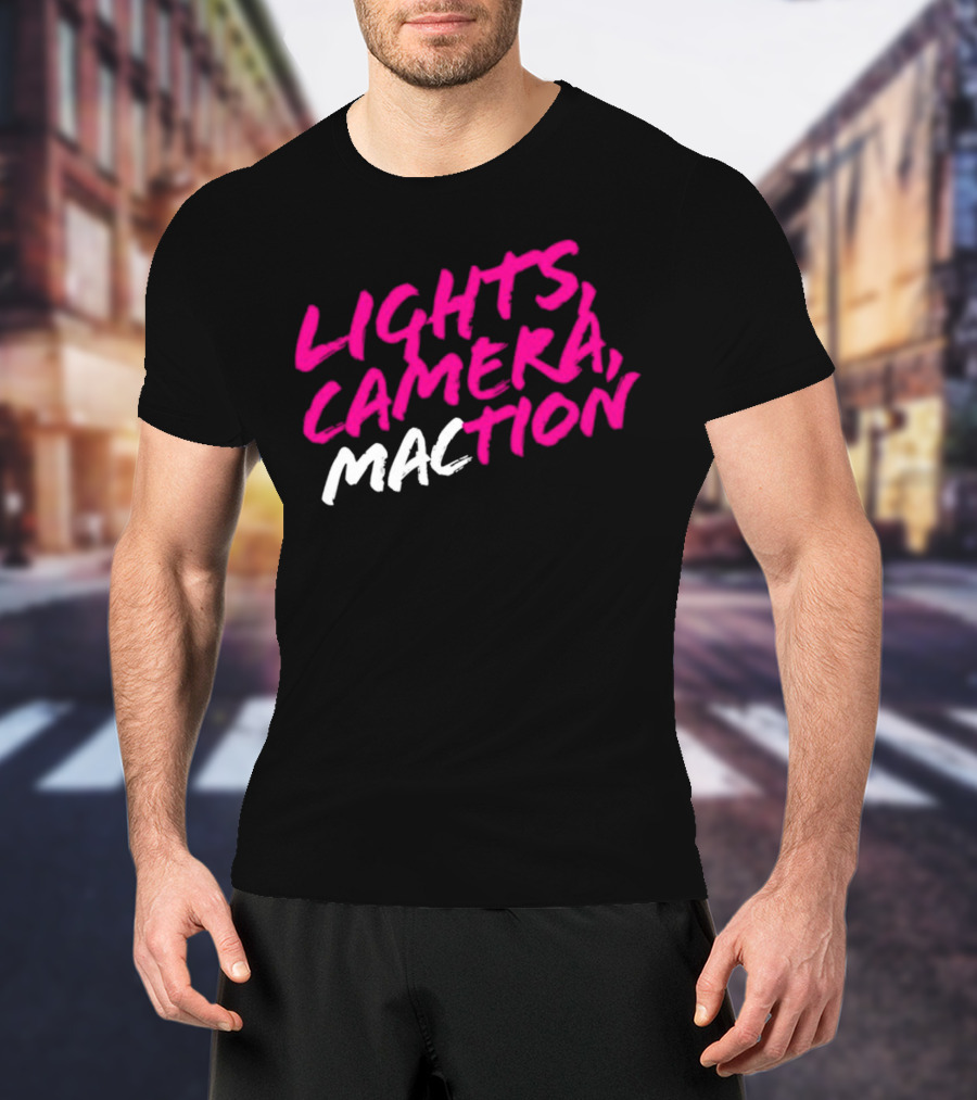 Lights Camera Maction Bold Neon Pink T-Shirt