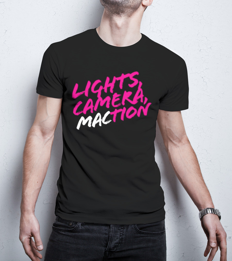 Lights Camera Maction Bold Neon Pink T-Shirt