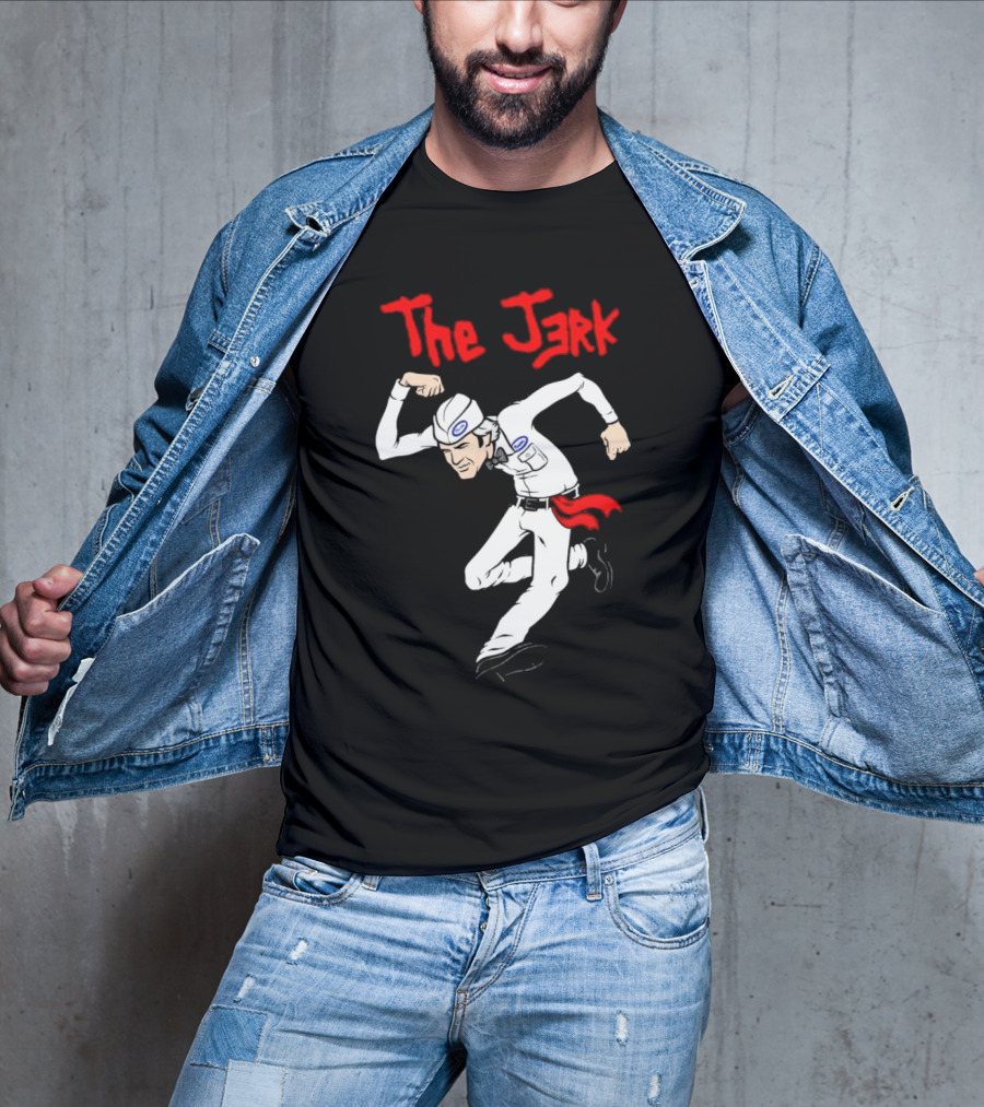 The Jerk Classic Cartoon Style Character In Red And White T-Shirt
