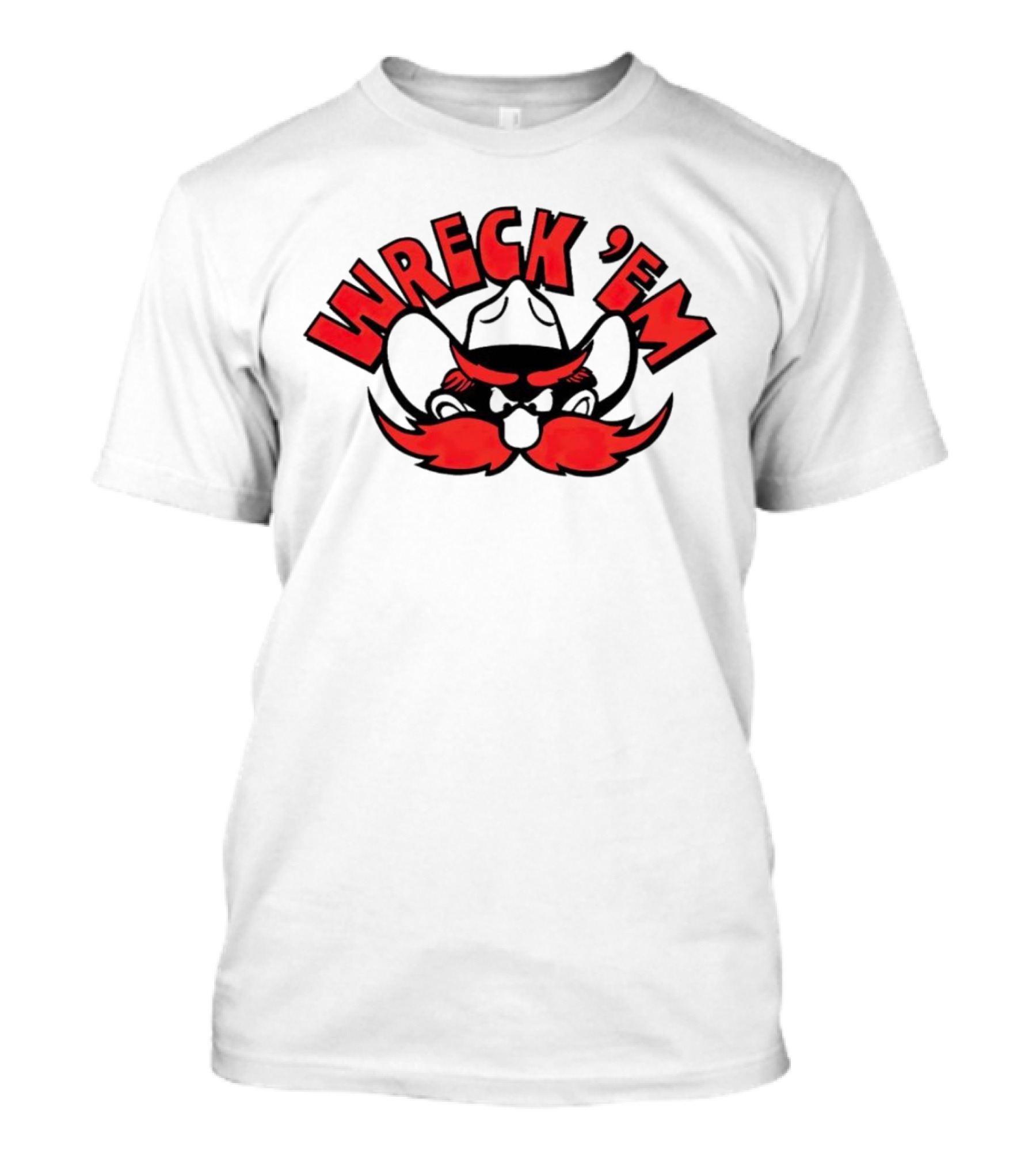 Texas Tech Wreck 'Em Raider Red Cowboy Mustache T-Shirt