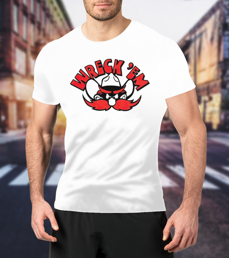 Texas Tech Wreck 'Em Raider Red Cowboy Mustache T-Shirt
