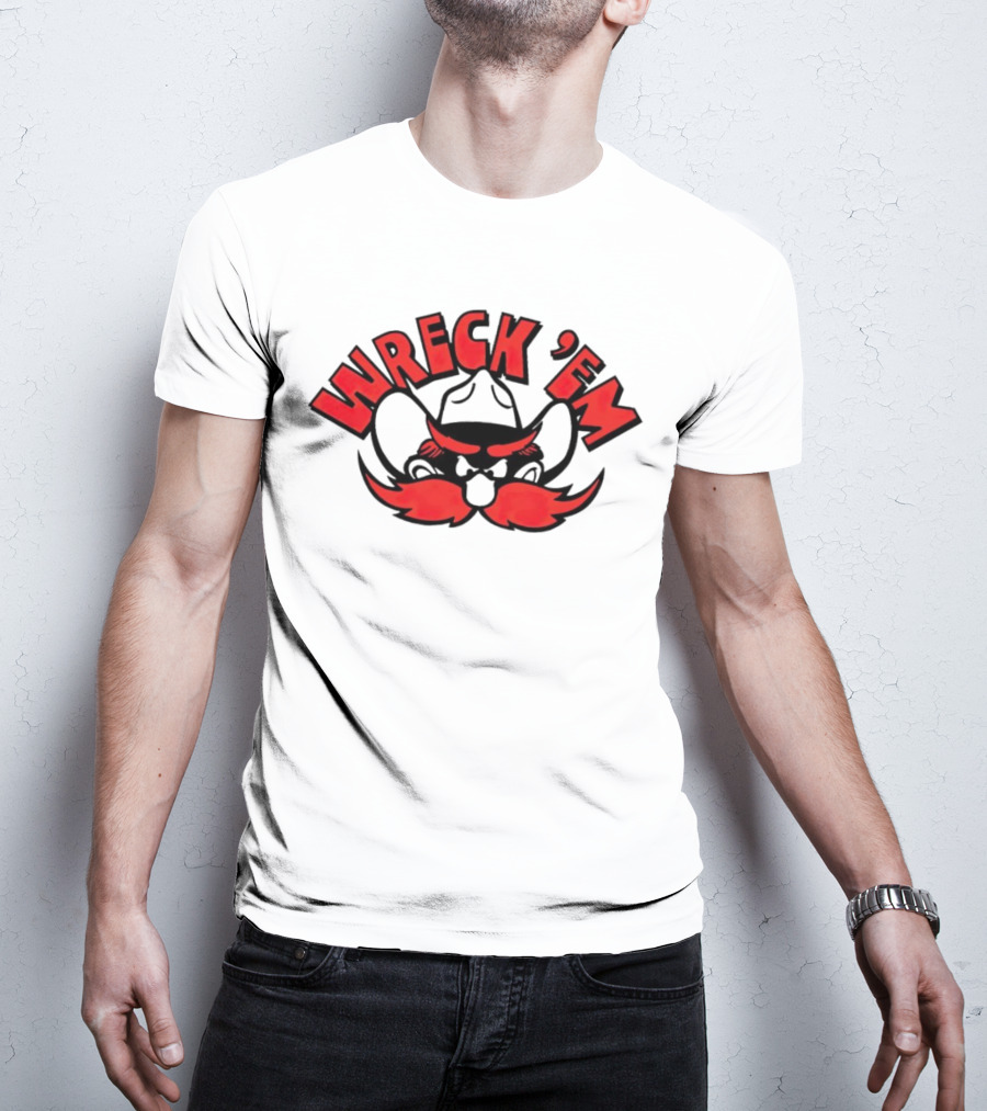Texas Tech Wreck 'Em Raider Red Cowboy Mustache T-Shirt