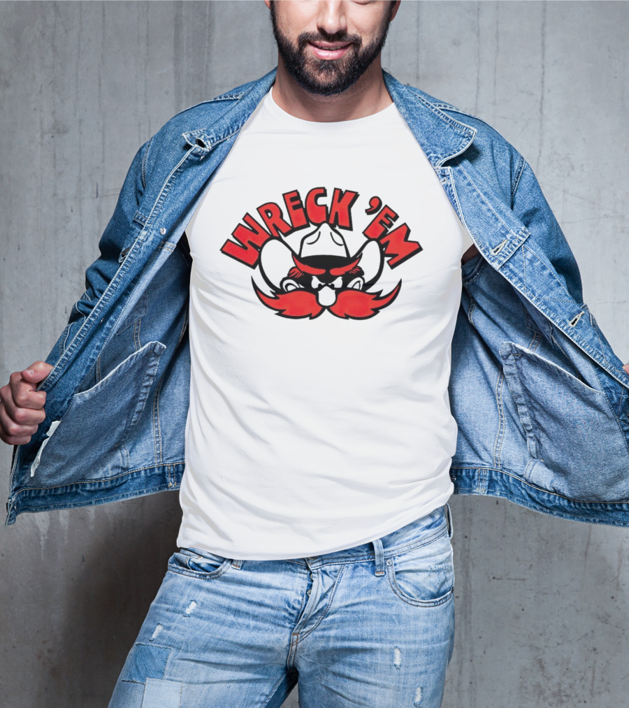 Texas Tech Wreck 'Em Raider Red Cowboy Mustache T-Shirt