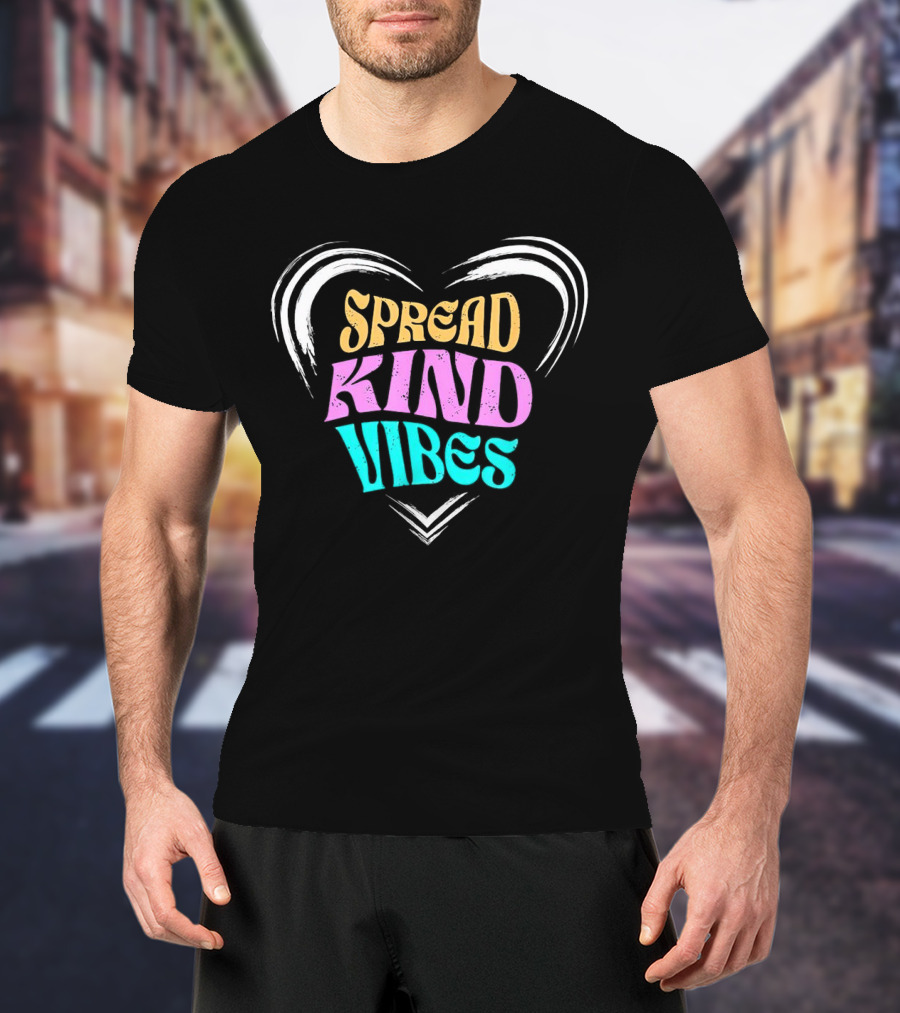 Spread Kind Vibes Colorful Heart T-Shirt