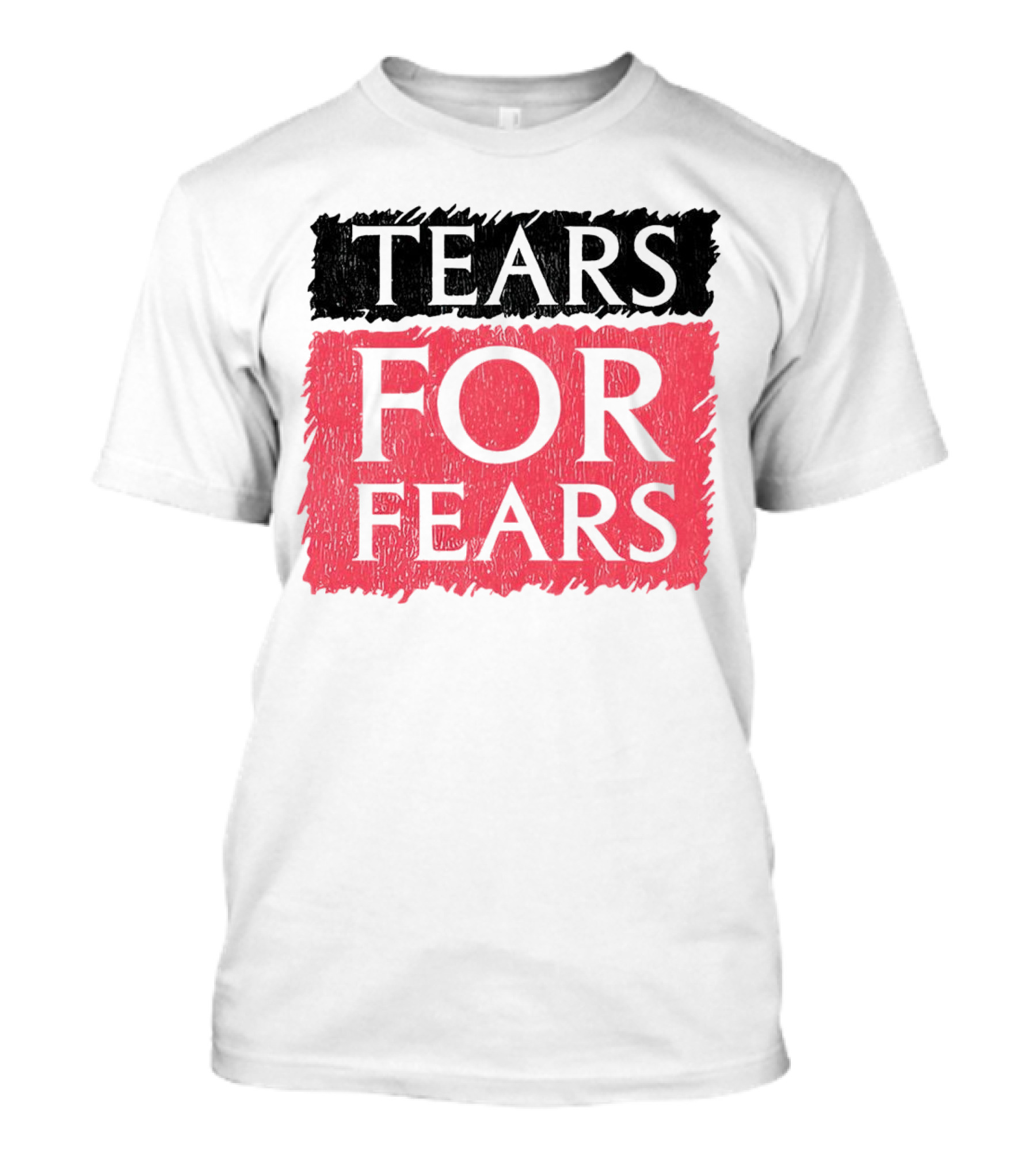 Tears For Fears Text In Black On Pink Background T-Shirt