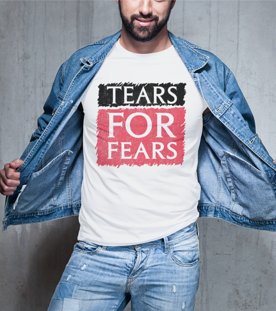 Tears For Fears Text In Black On Pink Background T-Shirt
