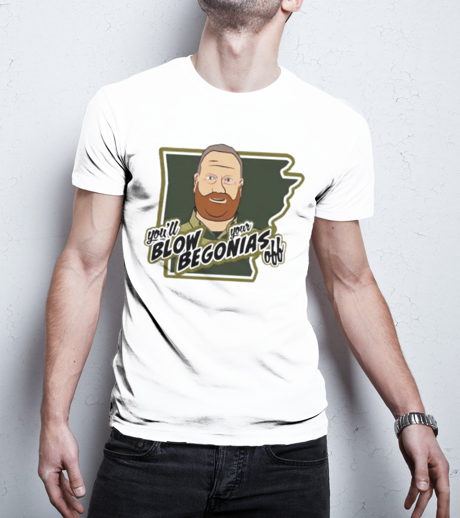 Chief Bradley Taylor You'll Blow Your Begonias Off Hazen Police T-Shirt