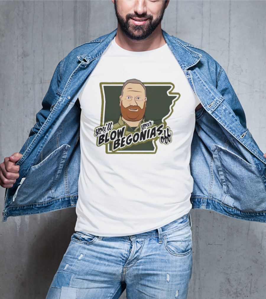 Chief Bradley Taylor You'll Blow Your Begonias Off Hazen Police T-Shirt