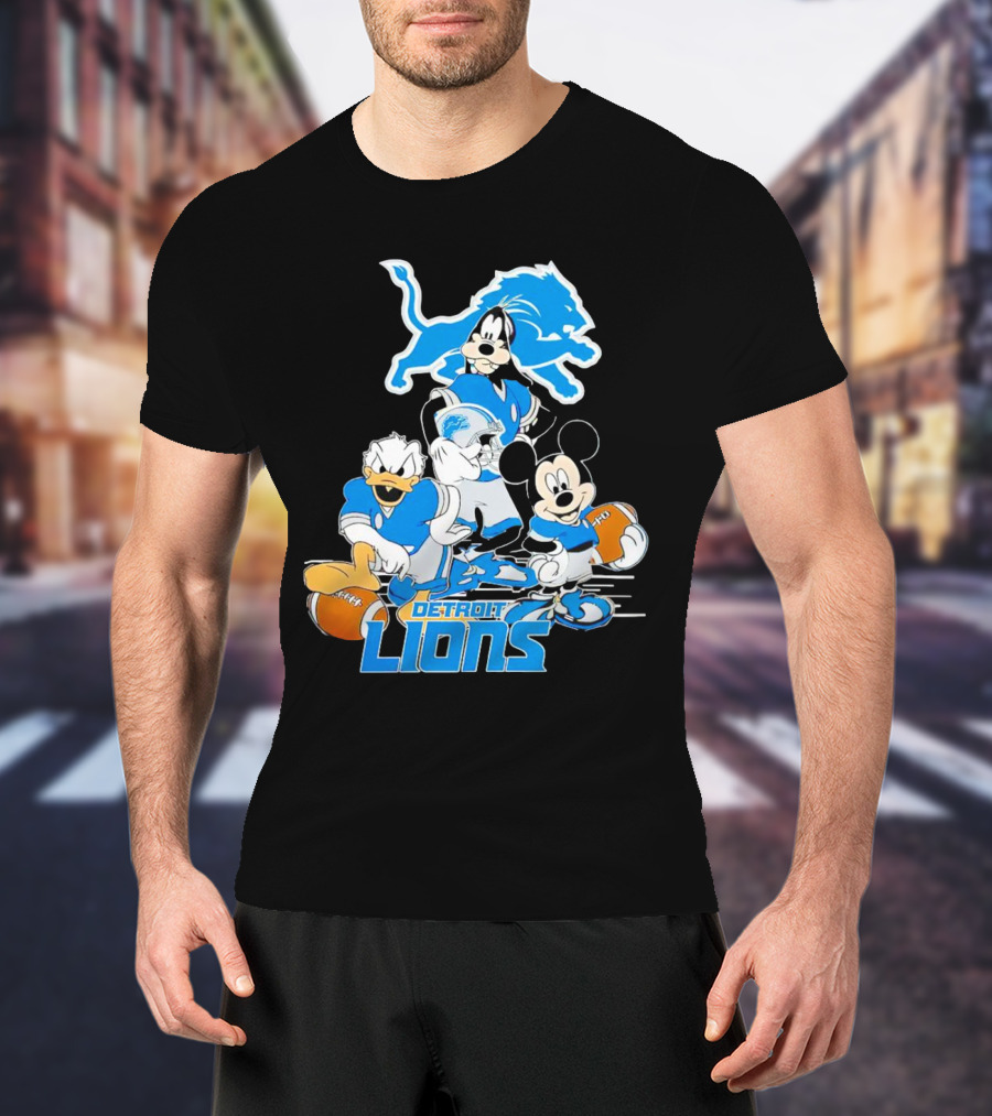 Detroit Lions Mickey Friends Game Day Football Disney T-Shirt
