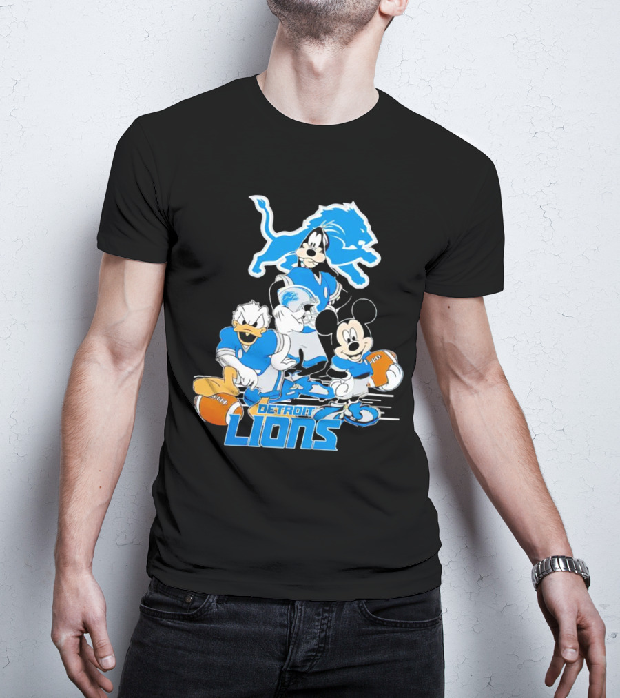 Detroit Lions Mickey Friends Game Day Football Disney T-Shirt