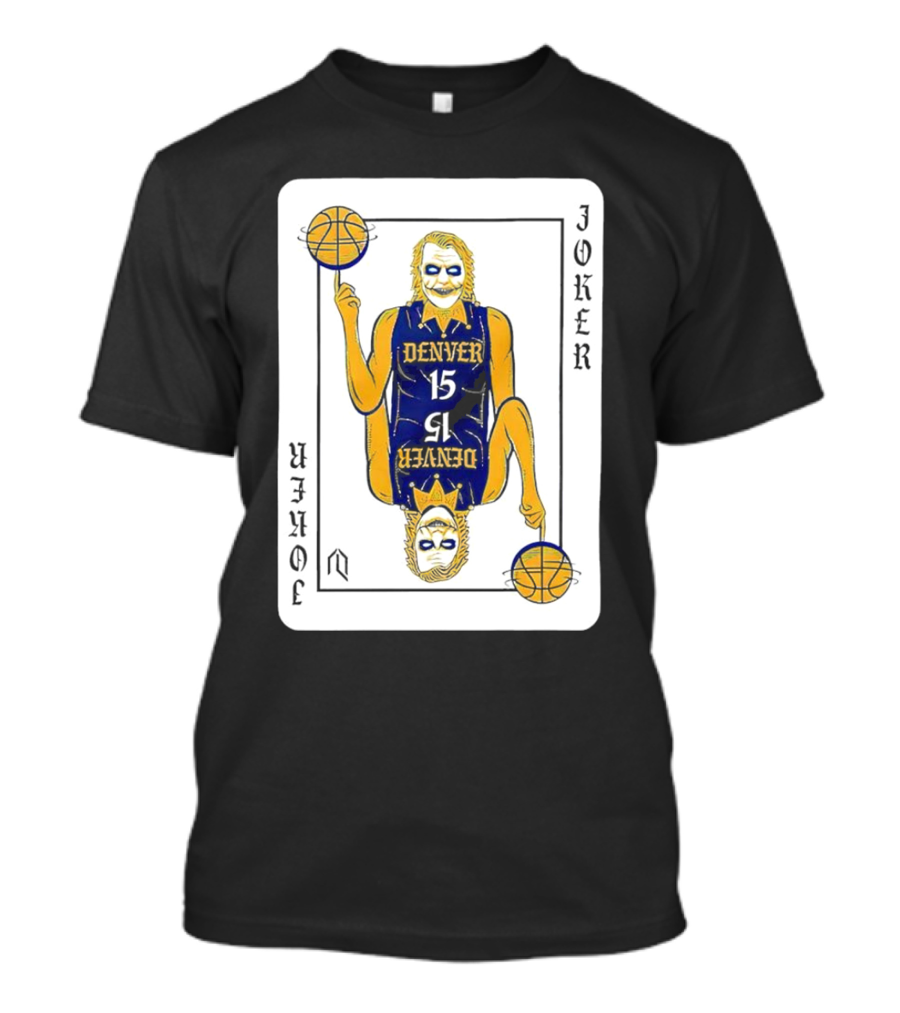 Nikola Jokić Denver Nuggets Joker Card Playing Basketball T-Shirt