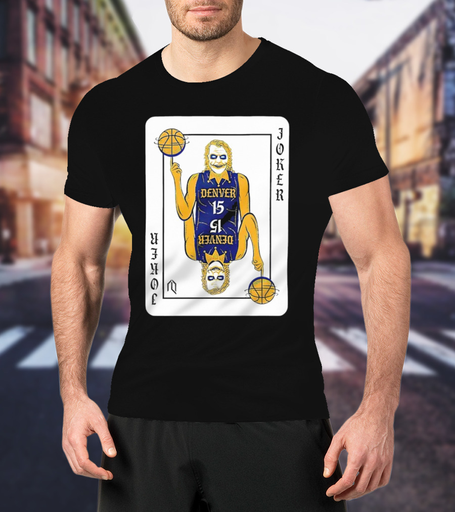 Nikola Jokić Denver Nuggets Joker Card Playing Basketball T-Shirt