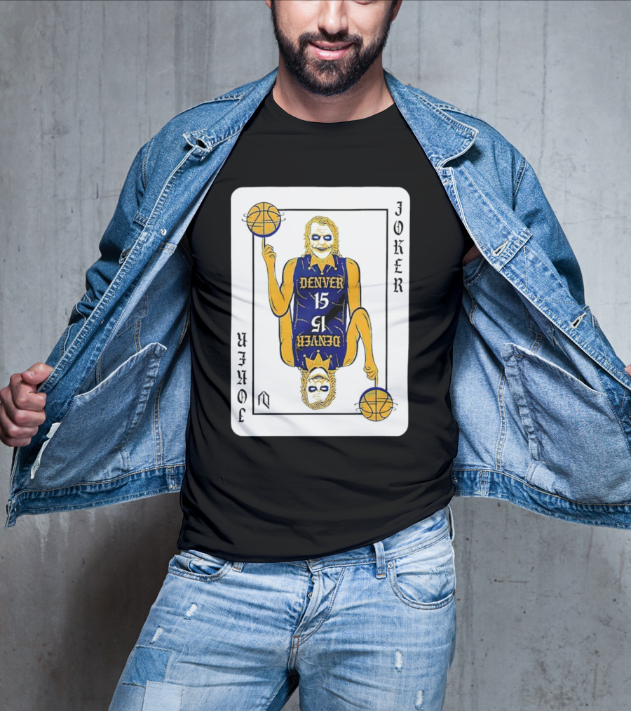 Nikola Jokić Denver Nuggets Joker Card Playing Basketball T-Shirt