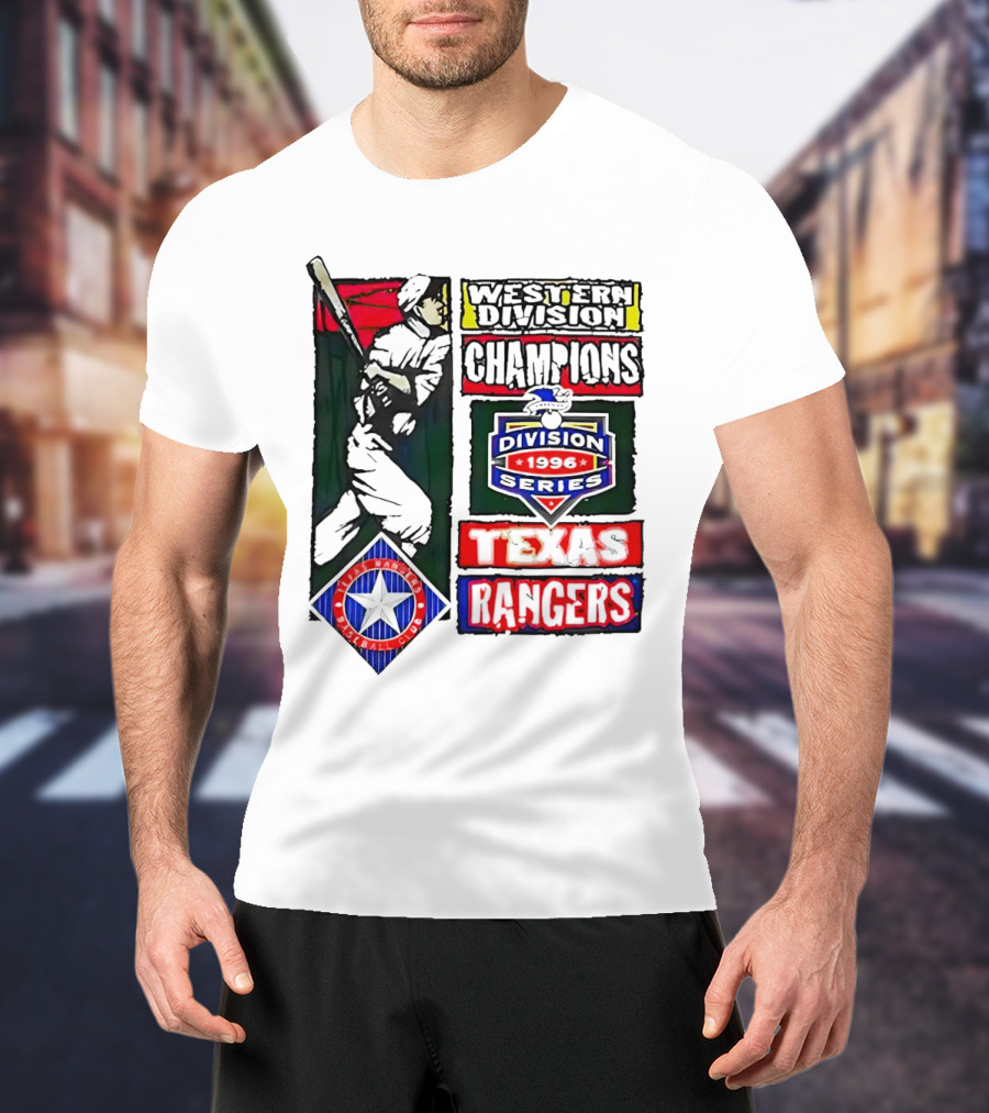 Western Division Champions Texas Rangers 1996 Division Series T-Shirt