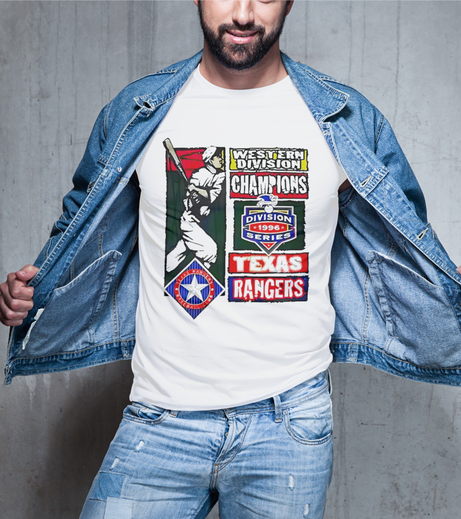Western Division Champions Texas Rangers 1996 Division Series T-Shirt