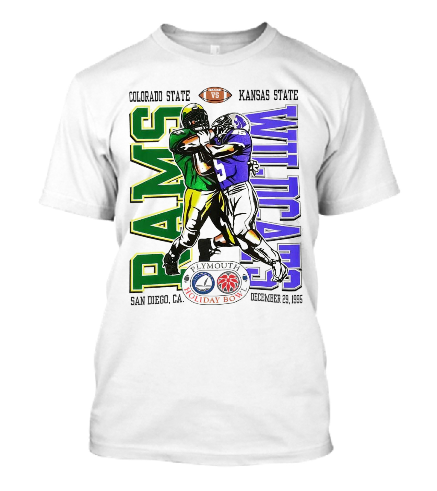 Colorado State Rams Vs Kansas State Wildcats Plymouth Holiday Bowl December 29 1995 San Diego CA T-Shirt