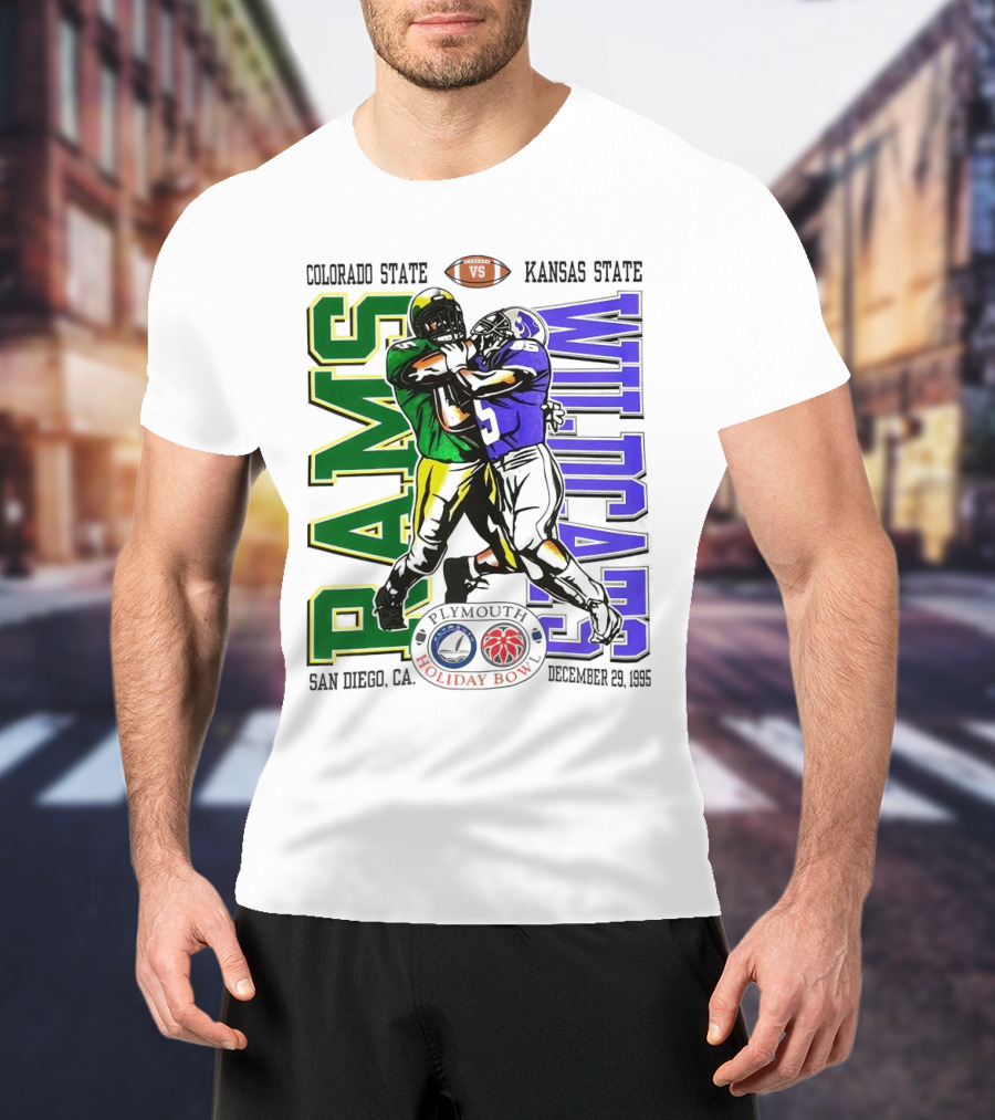 Colorado State Rams Vs Kansas State Wildcats Plymouth Holiday Bowl December 29 1995 San Diego CA T-Shirt
