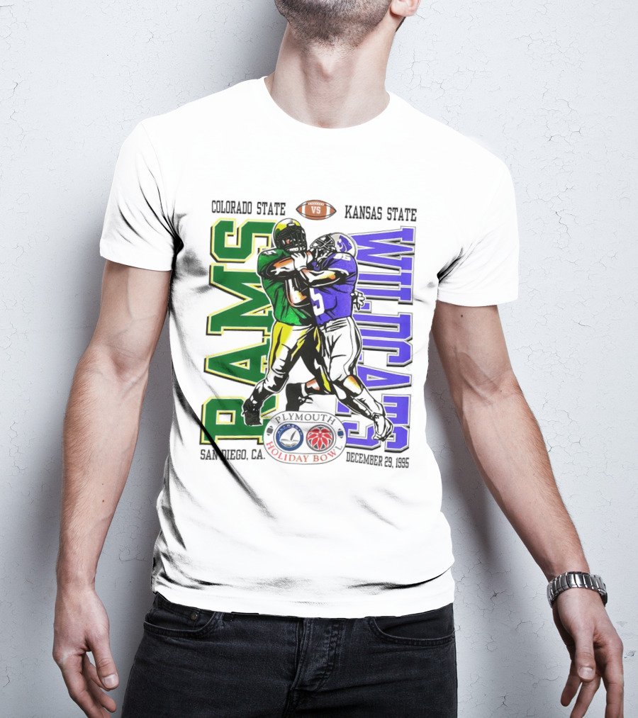 Colorado State Rams Vs Kansas State Wildcats Plymouth Holiday Bowl December 29 1995 San Diego CA T-Shirt