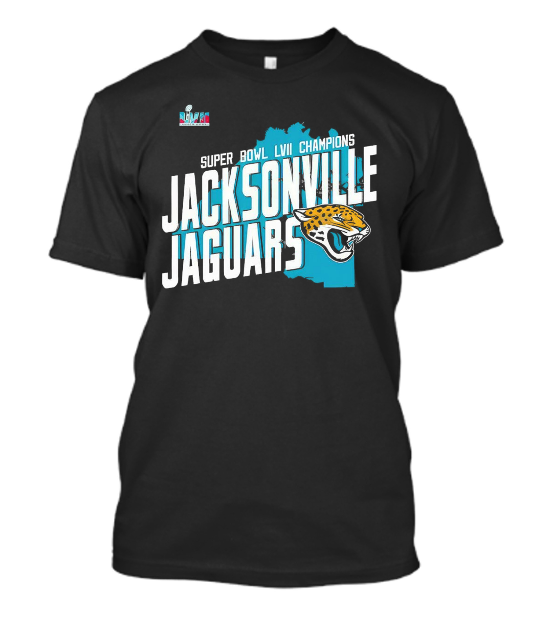 Jacksonville Jaguars Super Bowl LVII Champions Logo And Map T-Shirt