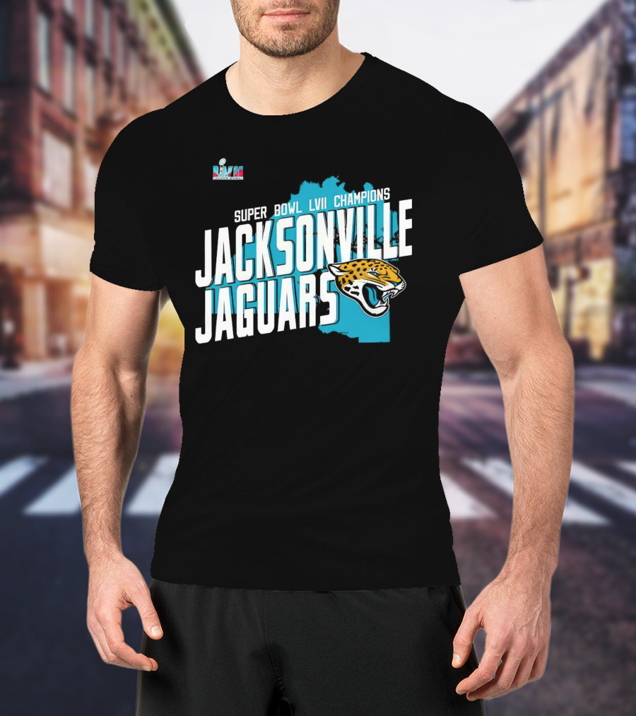 Jacksonville Jaguars Super Bowl LVII Champions Logo And Map T-Shirt