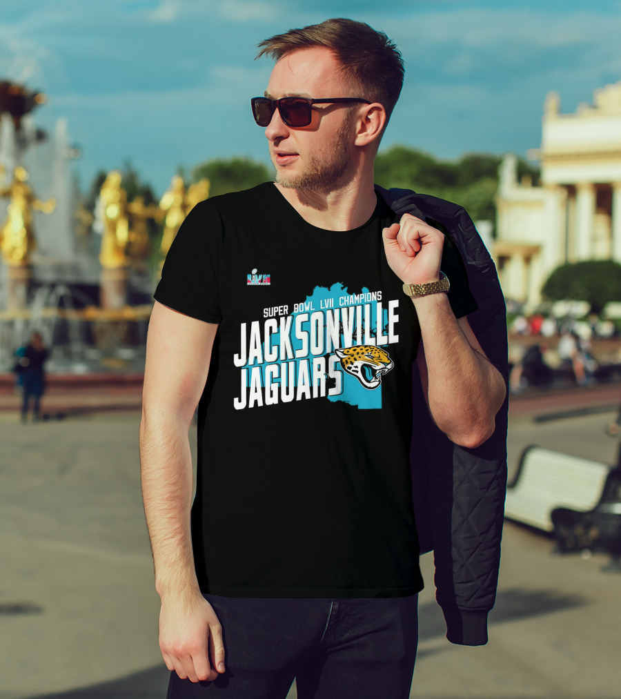 Jacksonville Jaguars Super Bowl LVII Champions Logo And Map T-Shirt