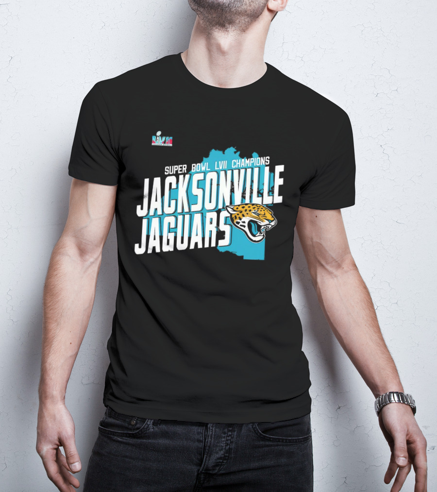 Jacksonville Jaguars Super Bowl LVII Champions Logo And Map T-Shirt