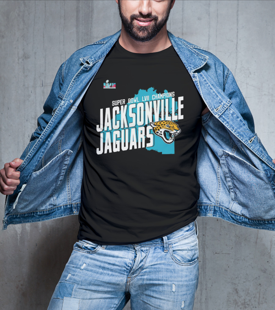 Jacksonville Jaguars Super Bowl LVII Champions Logo And Map T-Shirt