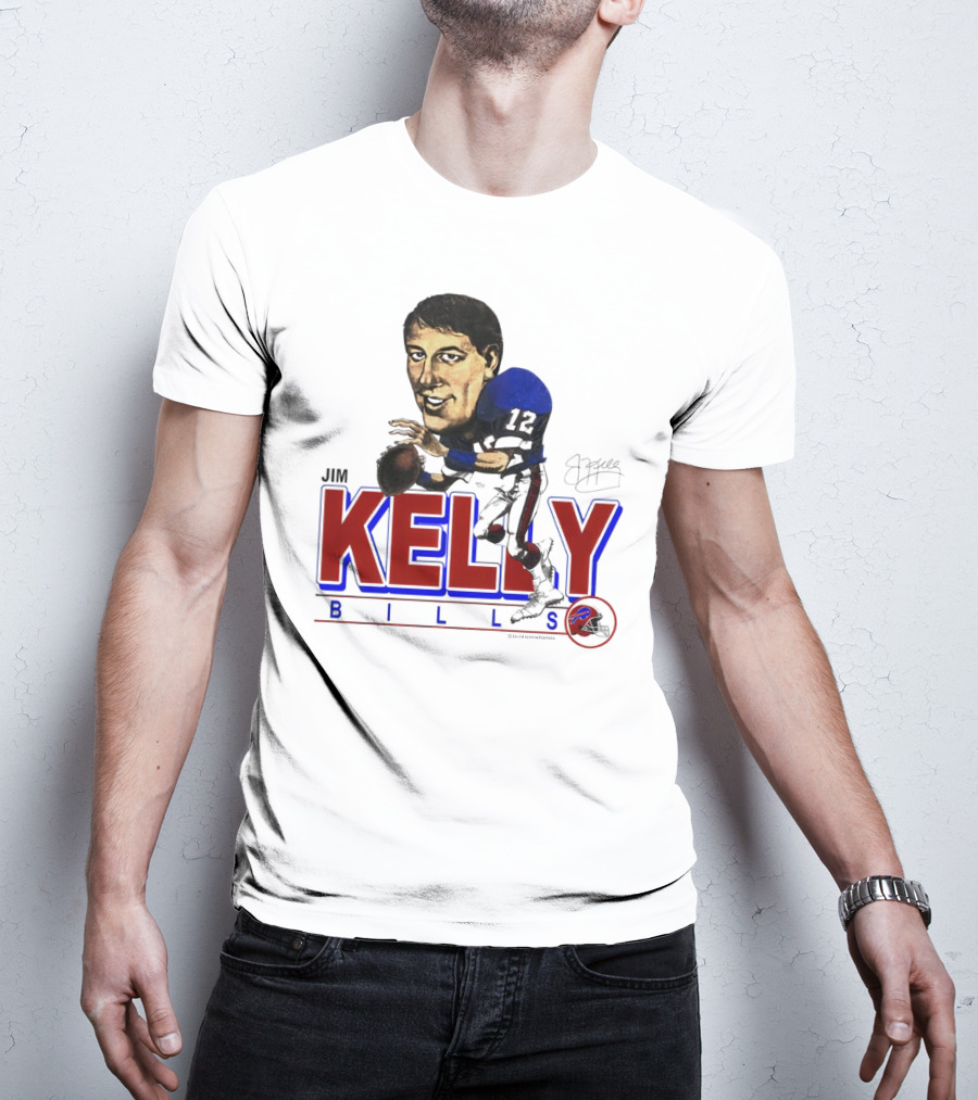 JIM KELLY BUFFALO BILLS SIGNATURE CARICATURE KELLY BILLS T-Shirt