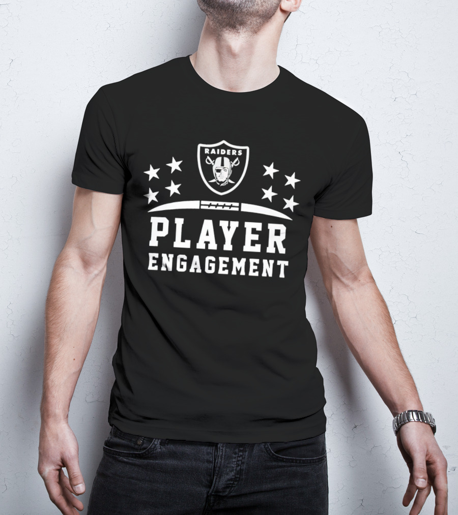 Las Vegas Raiders Player Engagement NFL Logo Stars T-Shirt