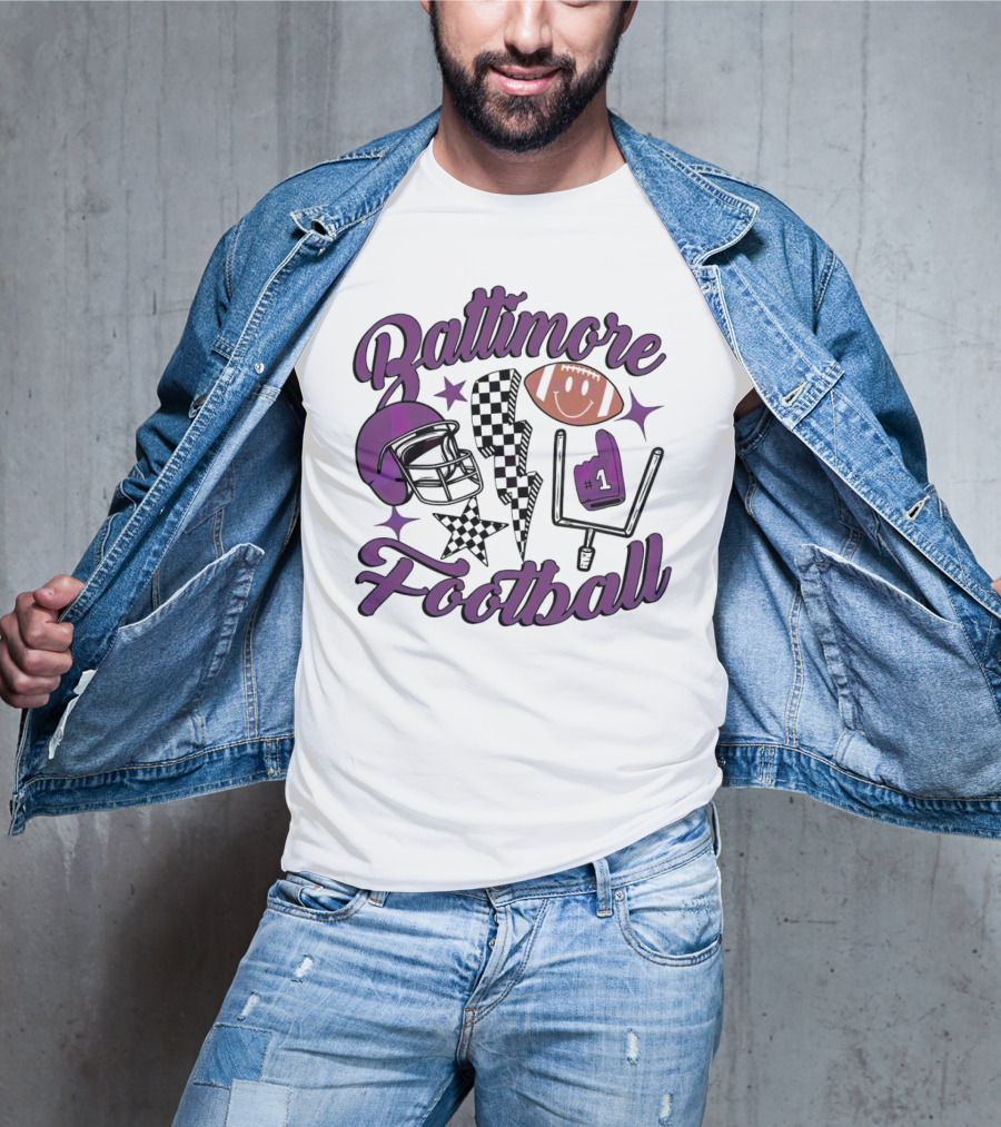Baltimore Football NFL Team Helmet Smile Number One T-Shirt