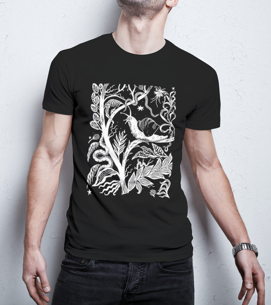 Elispencer November Enchanted Forest Snail Motif T-Shirt