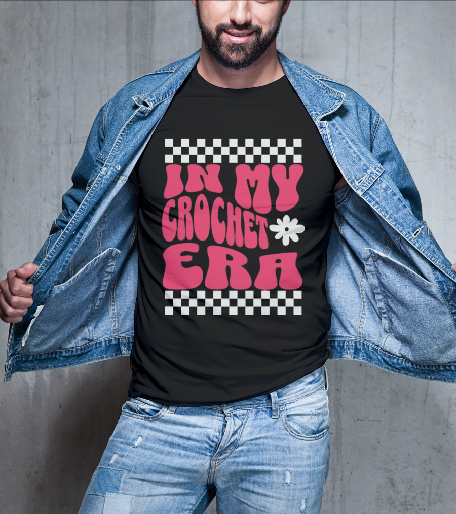 In My Crochet Era Checkerboard Flower Power T-Shirt
