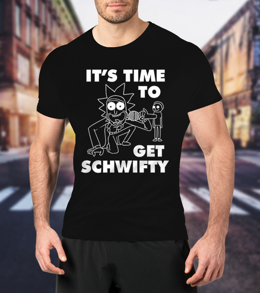 It's Time To Get Schwifty Character Holding Microphone Sketch T-Shirt