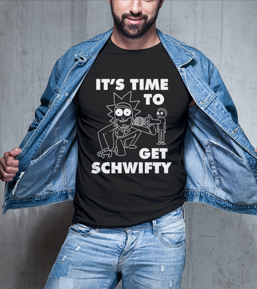 It's Time To Get Schwifty Character Holding Microphone Sketch T-Shirt