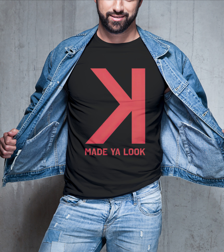Made Ya Look Backwards K Baseball Strikeout Fan T-Shirt