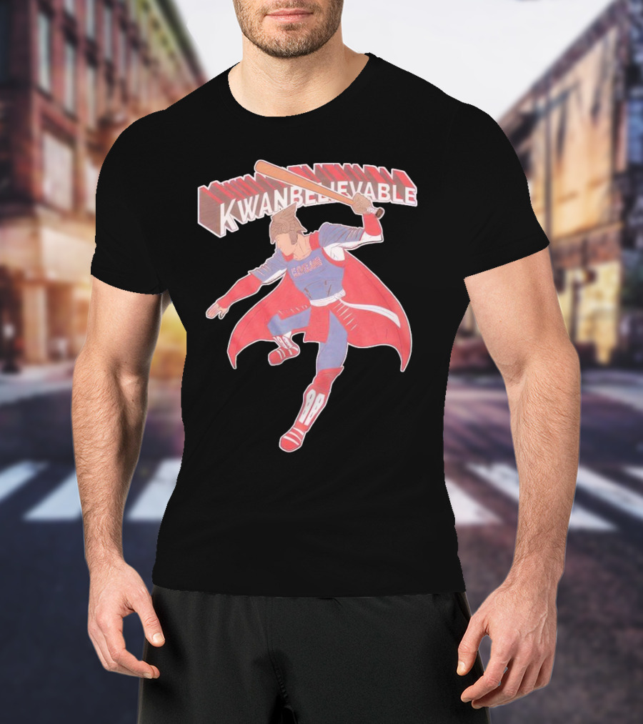 Kwanbelievable Cleveland Guardians Warrior Hero Baseball T-Shirt