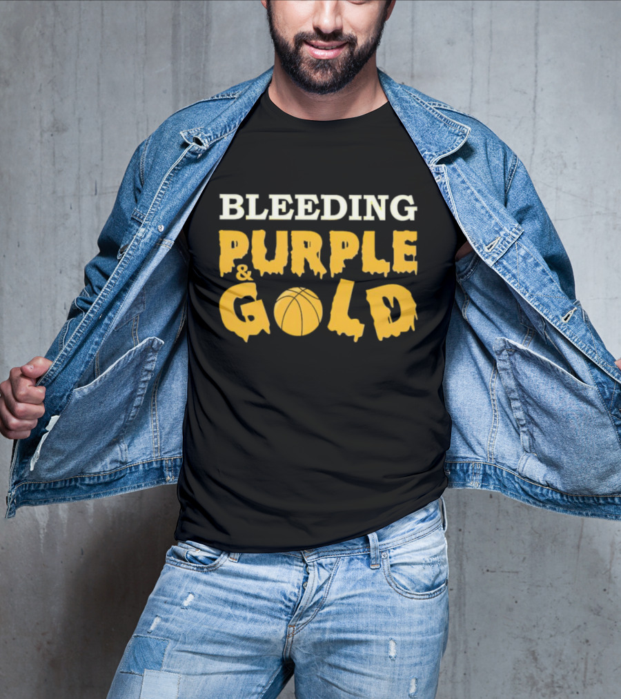 Bleeding Purple And Gold Basketball T-Shirt