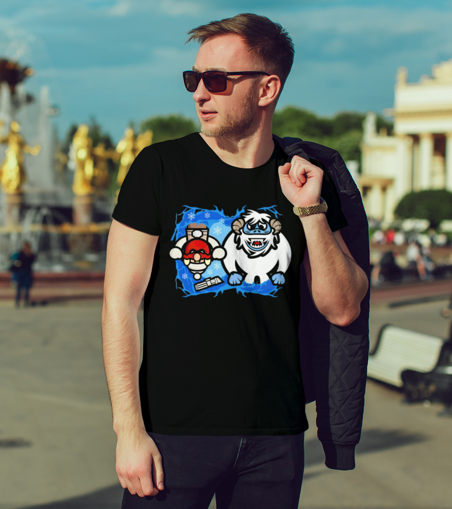 Bumble Wars Cartoon Mario Wampa Battle Ice Hoth T-Shirt