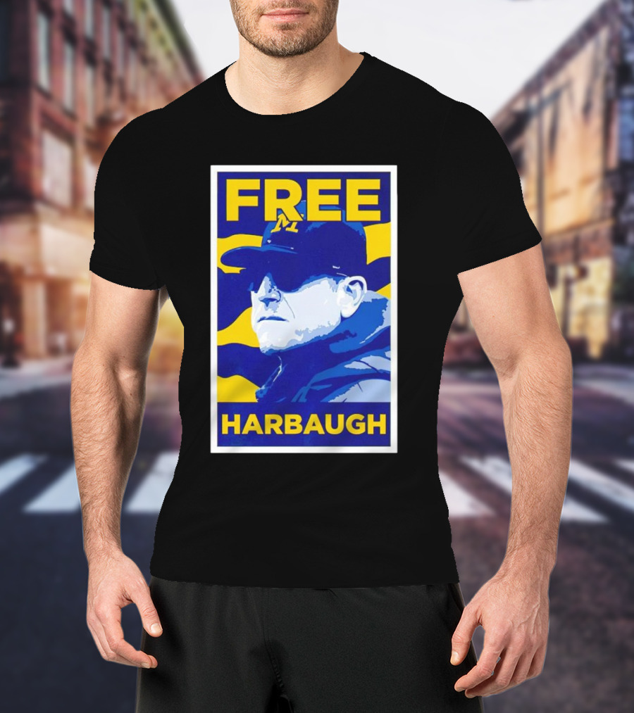 Free Harbaugh Michigan Wolverines Coach Insider T-Shirt