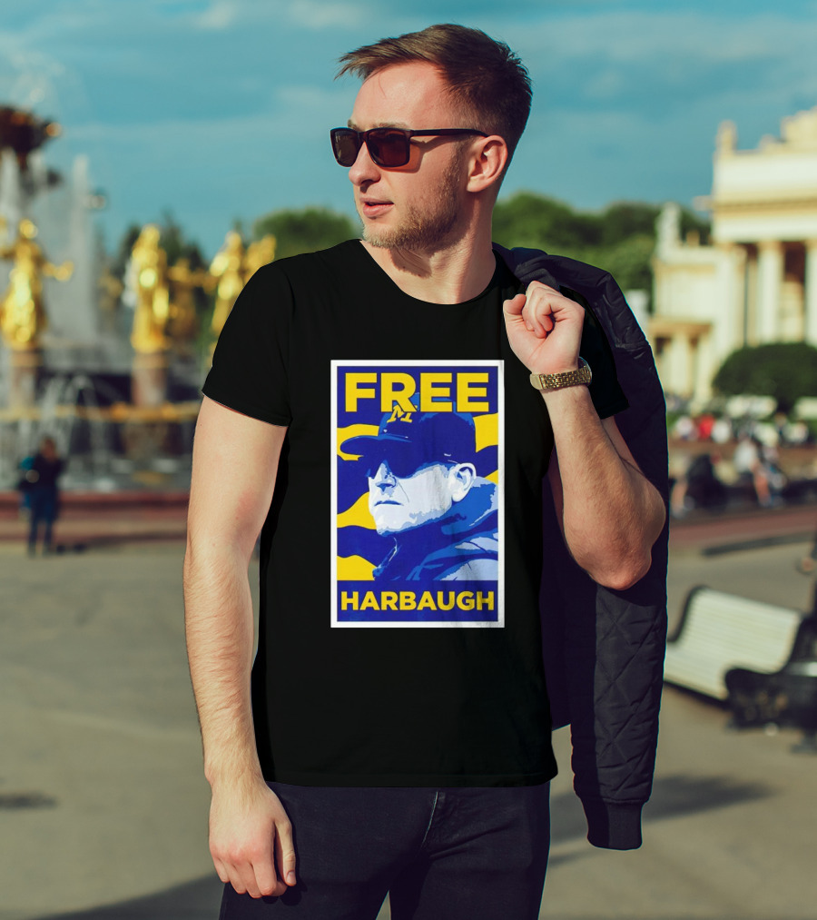 Free Harbaugh Michigan Wolverines Coach Insider T-Shirt