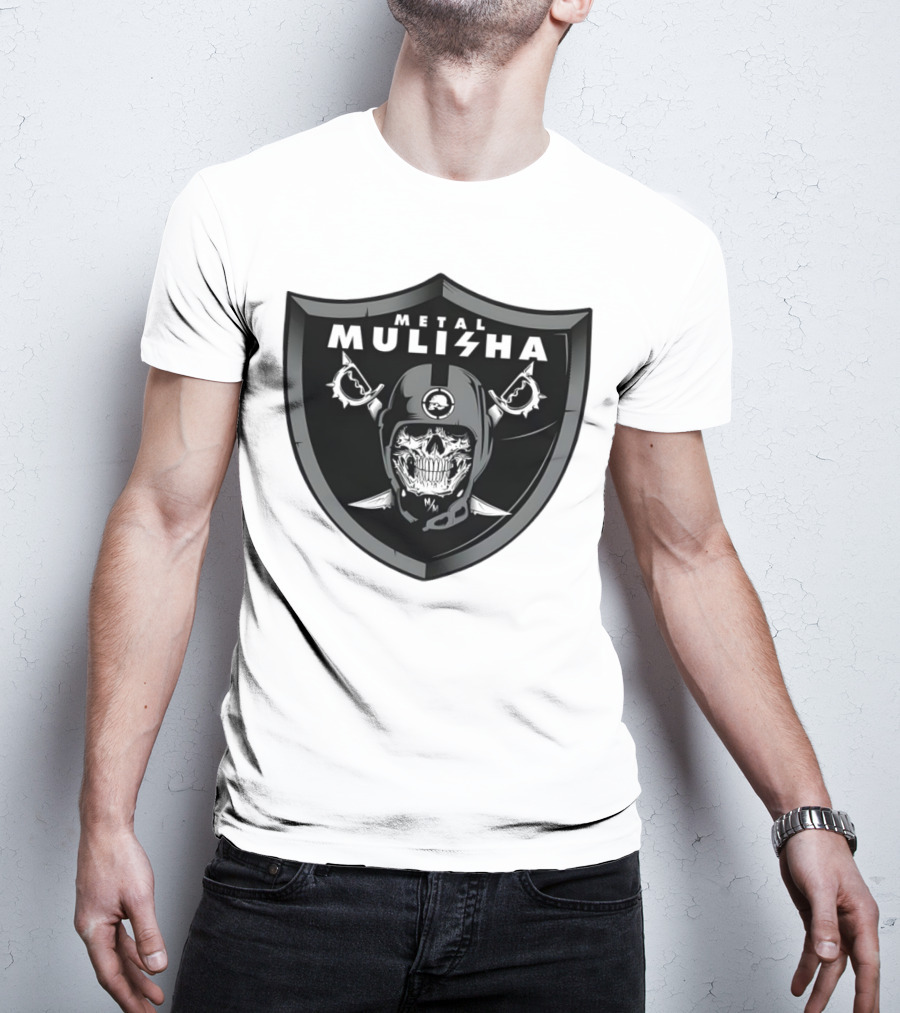 Las Vegas Raiders Skull Metal Mulisha Shield Halloween Helmets Swords T-Shirt