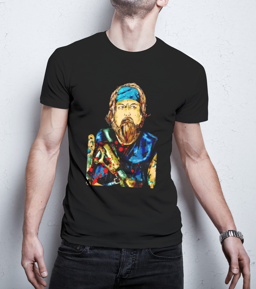 Savior TKO TKO Artist Print Bearded Bandana Warrior T-Shirt
