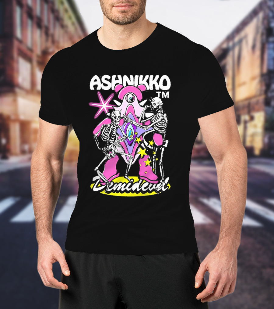 Ashnikko Demidevil Skeleton Starry Eyeball Creature With Skeletons T-Shirt